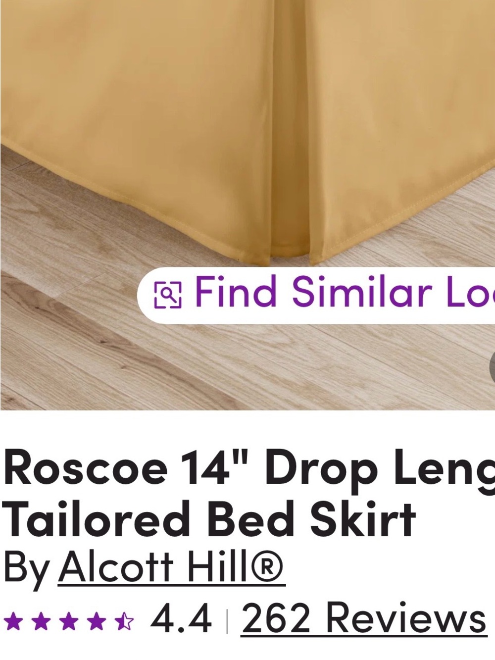 Alcott Hill Tailored Bed Skirt in gold. Used long enough to stage my home and we